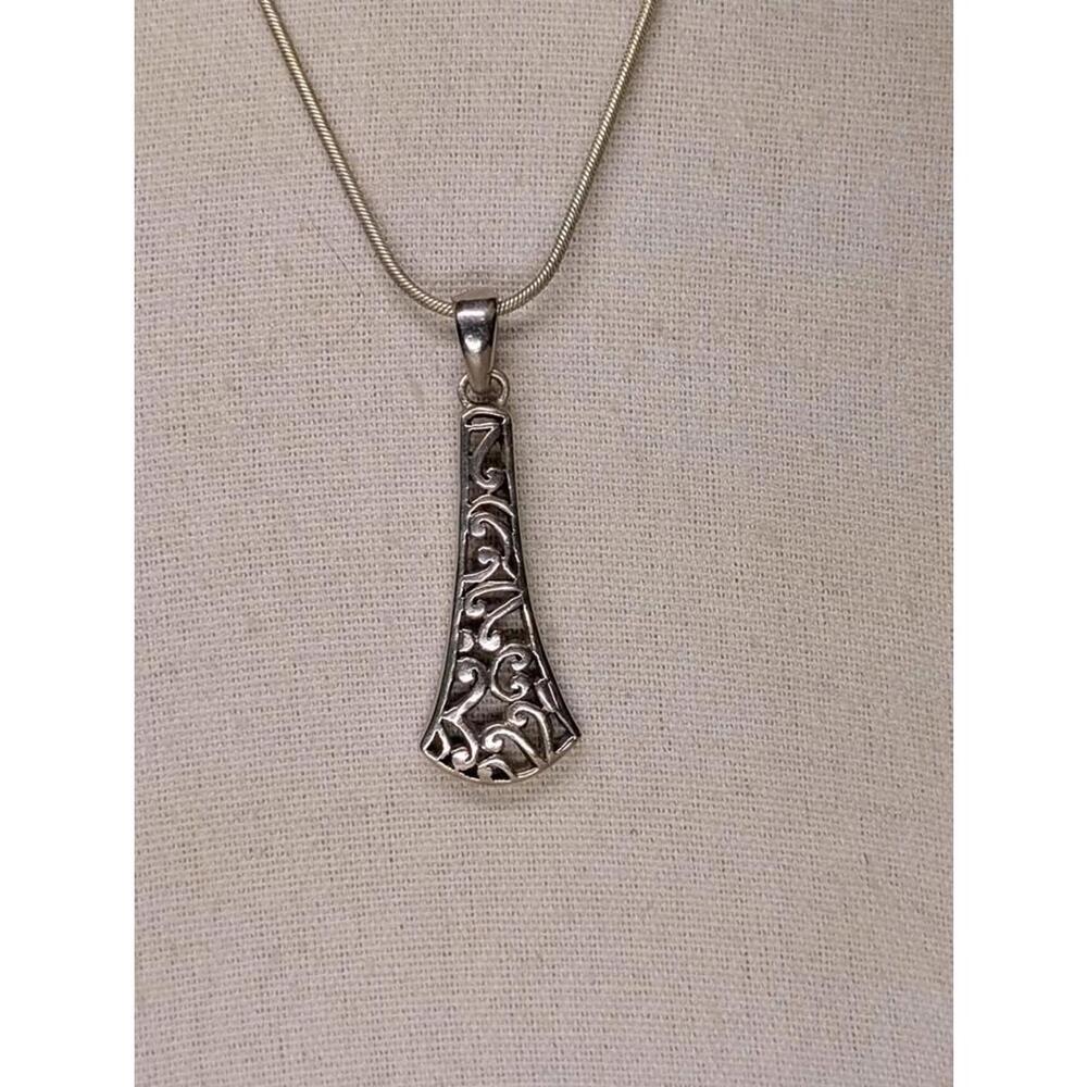 2" Vintage Sterling Silver Filigree Pendant